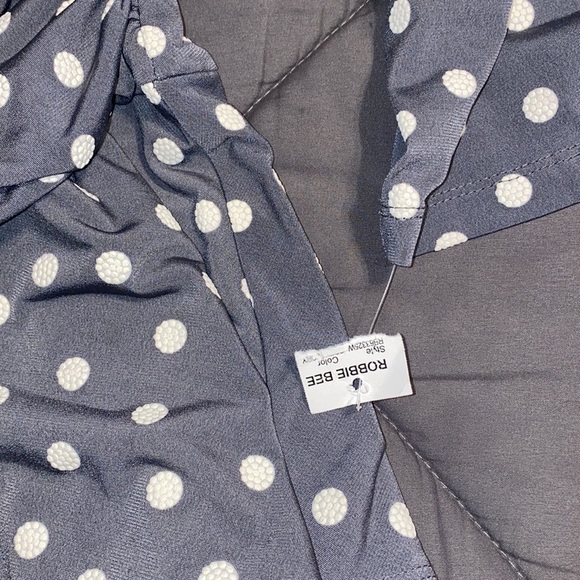 Robbie Bee Gray Polka Dot Ruffled Dress NWT 3X - Picture 8 of 8